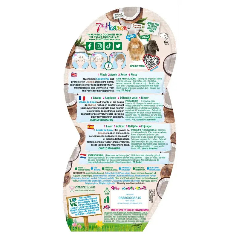 7 Heaven Masque capillaire à la noix de coco, 25 ml