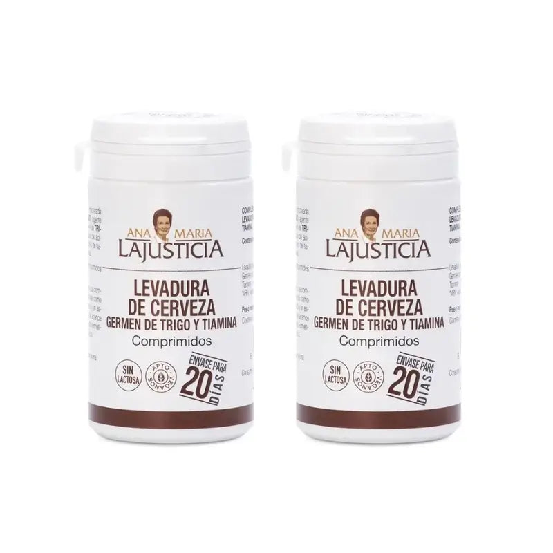 Ana Maria Lajusticia Levure de bière + Germe de blé + Thiamine (B1), 2x80 comprimés