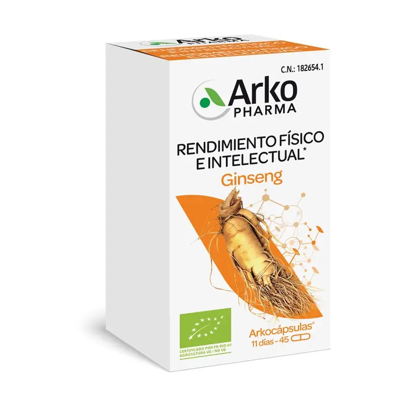 Arkopharma Arkocápsulas Ginseng Bio, 45 gélules