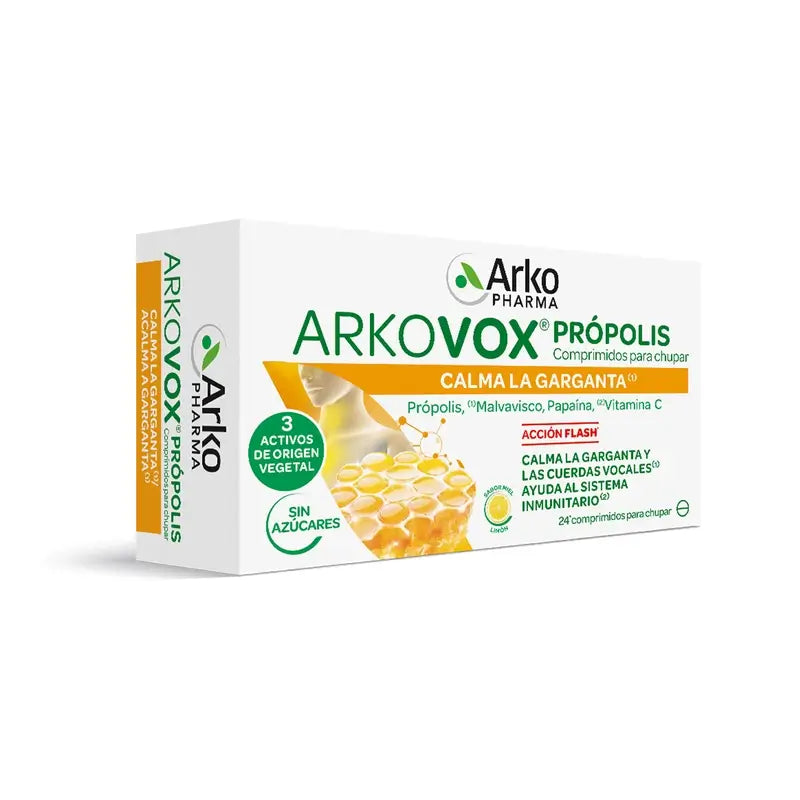 Arkopharma Arkovox Propolis Vitamine C Miel-Citron, 24 comprimés
