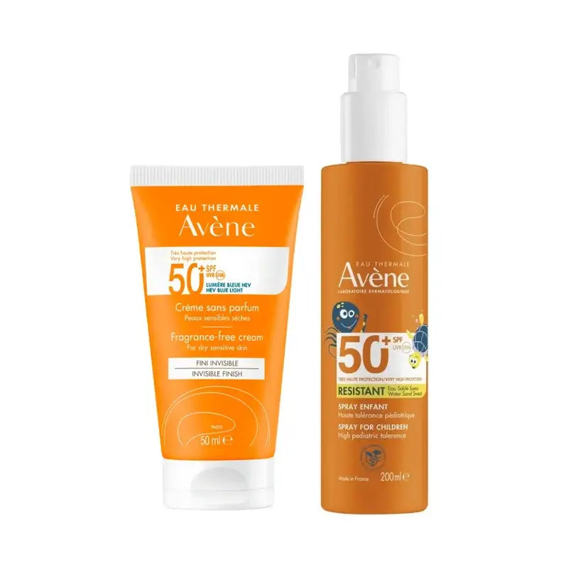 Avène Crème non parfumée Spf 50+ 50 Ml + Spray familial Spf50+ 400 Ml