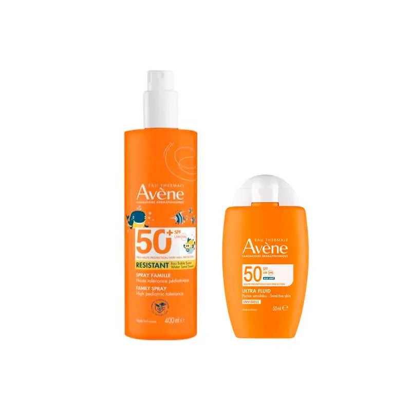 Avène Fluide Ultra Invisible Spf50 50 Ml + Spray Familial Spf50+ 400 Ml