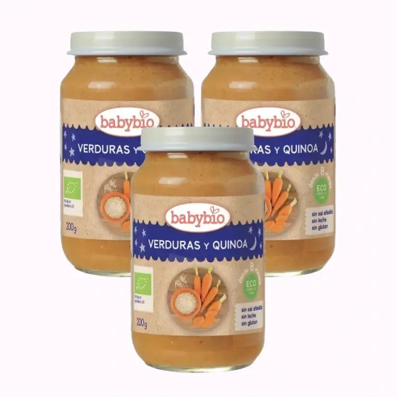 Babybio Traditional Quinoa Menu, paquet de 3 x 200 grammes