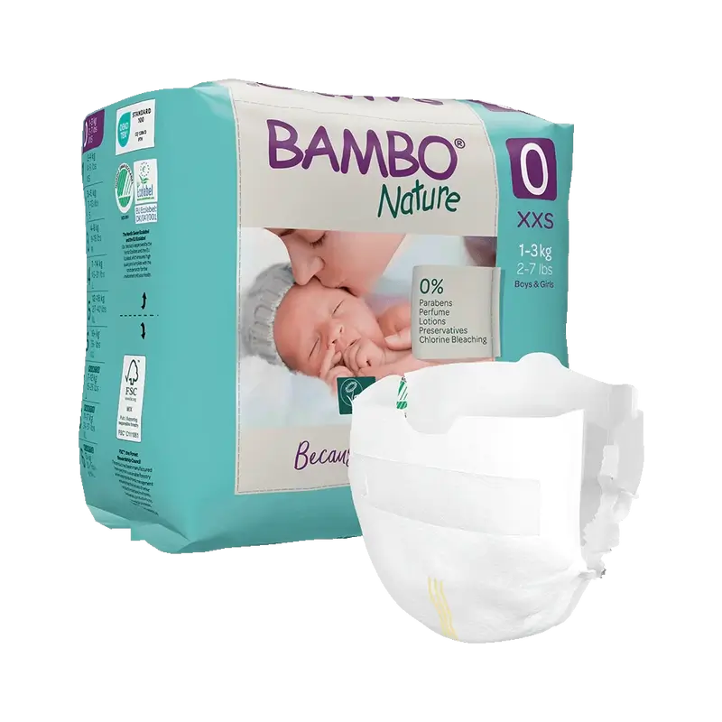 Couches Bambo Nature Taille 0 (1-3Kg), 24 pcs.