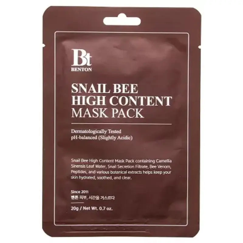 Masque Benton Snail Bee à haute teneur en abeille, 20 g