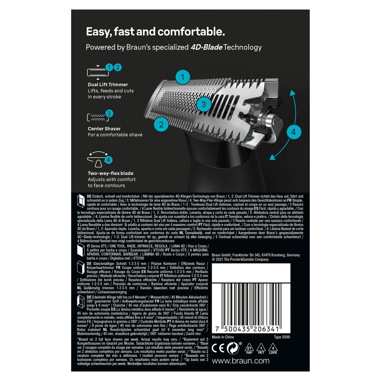 Tondeuses à barbe Braun X Series Xt5100