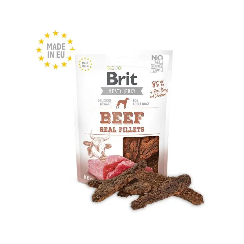 Brit Jerky Snack Filets de Bœuf 80Gr pour Chiens