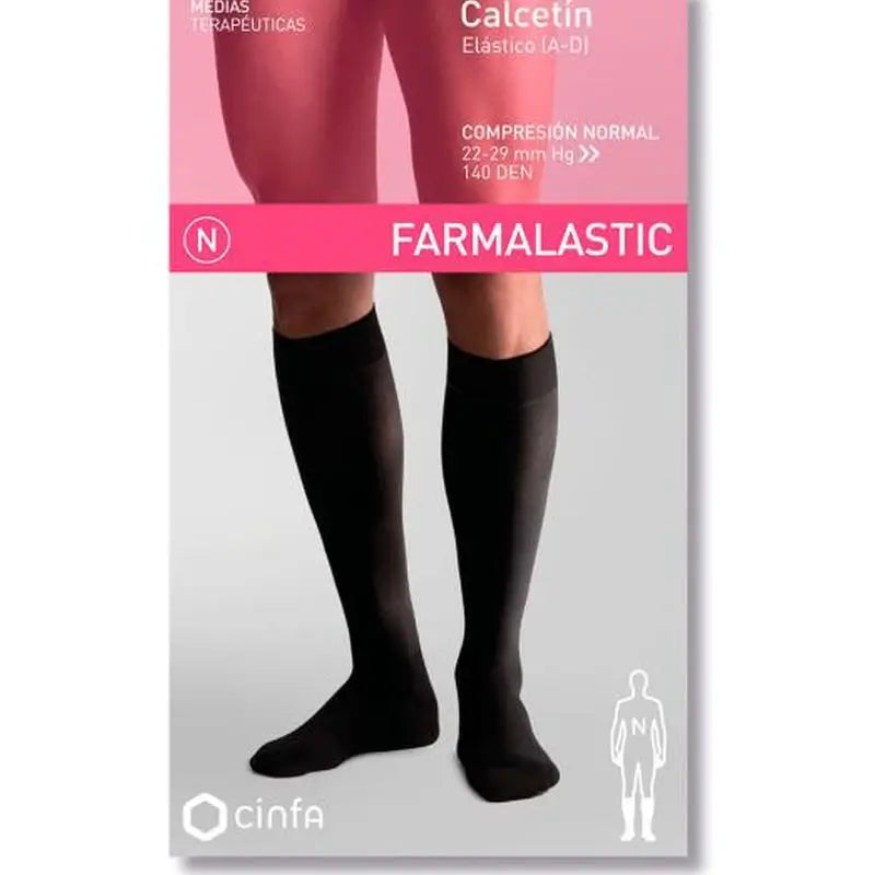 Farmalastic Calcetin Negro, Talla Med