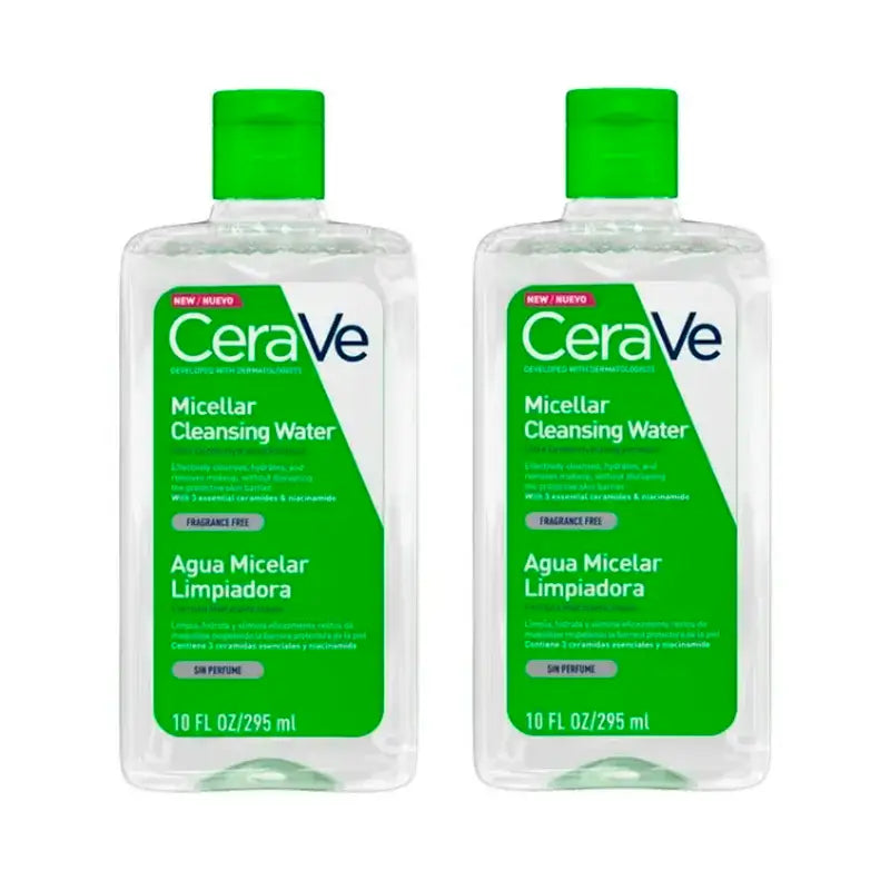 CeraVe Eau nettoyante micellaire, paquet de 2 x 295 ml