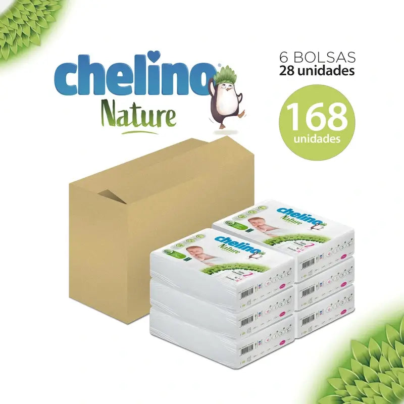 Chelino Nature Nappy Size 2 (3-6 Kg) , 28 unités