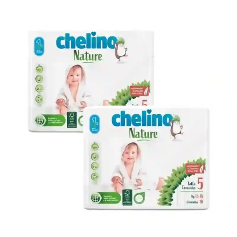 Chelino Nature Nappy Size 5 (13-18 Kg) , 2X30 Units