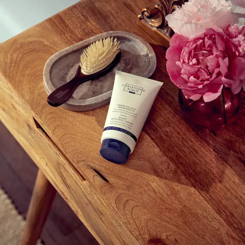 Christophe Robin White Lotus Night Recovery Cream (cheveux normaux à épais) , 150 ml