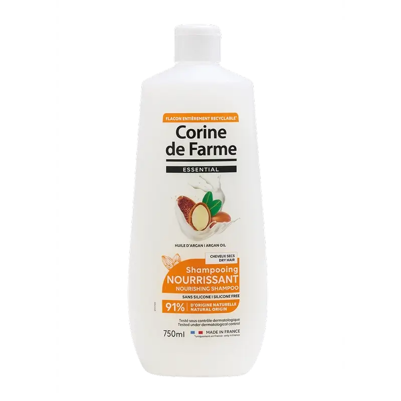 Corine De Farme Shampooing nourrissant à l'huile d'argan, 750 ml