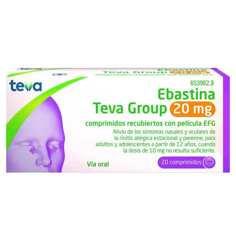 Ebastine Teva 20 mg, 20 Comprimés