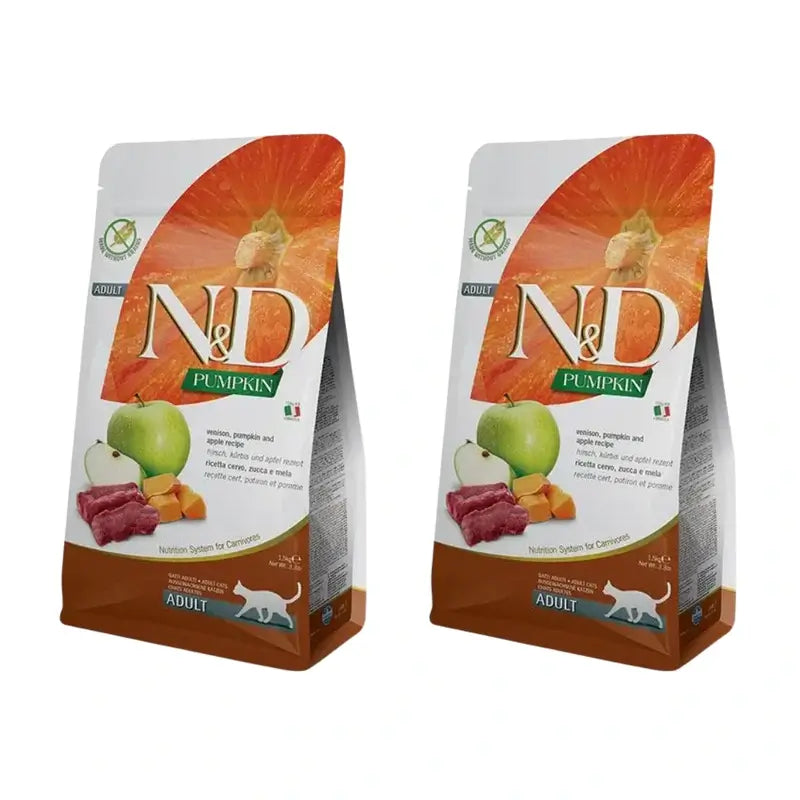 Farmina N&D Cat Pumpkin Deer 1,5Kgr, nourriture pour chats, paquet de 2