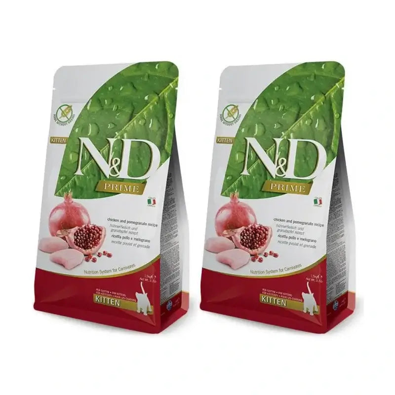 Farmina N&D Cat Kitten Prime Chicken 5Kg, nourriture pour chatons, paquet de 2