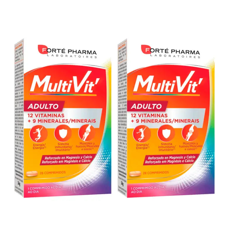 Forté Pharma Duplo Energy Multivitamins Adultes 2 x 28 comprimés