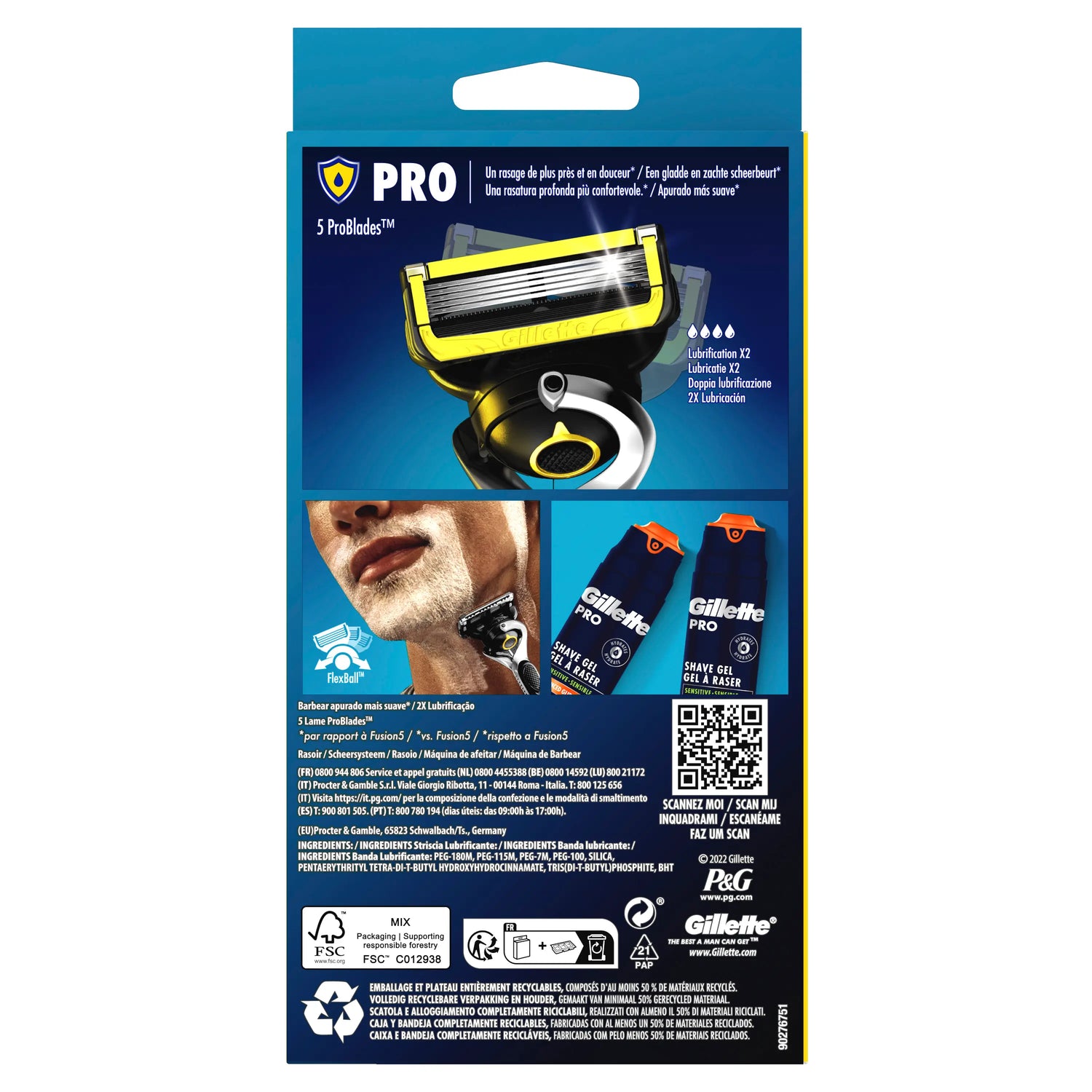 Rasoir de sécurité pour hommes Gillette Proshield