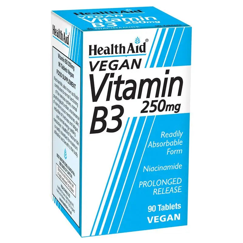 Health Aid Vitamina B3 (Niacinamida) 250 Mg , 90 comprimidos