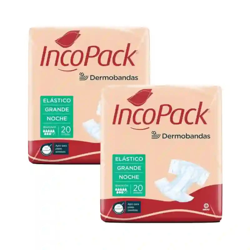 Incopack Elastic Absorbent Night Absorbent Large Size, Pack 2, 160 Pcs.
