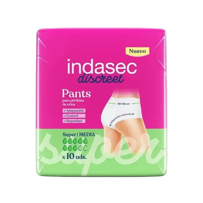 Indasec Discreet Panty Panty Incontinence Super Panty Size Medium , 10 unités