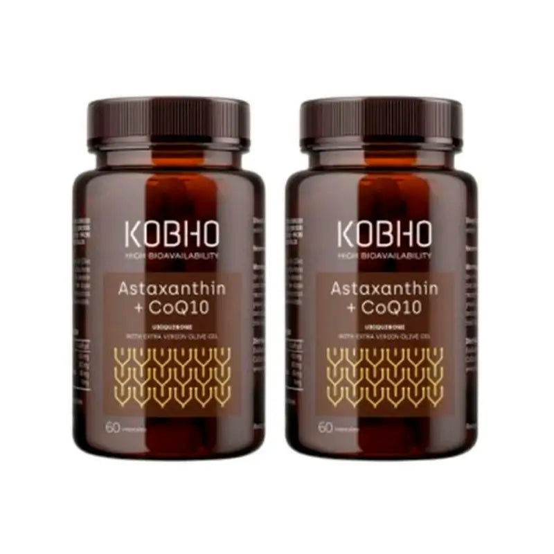 Kobho Labs Duplo Supplement Astaxanthine + Coenzyme Q10, 2 x 60 gélules