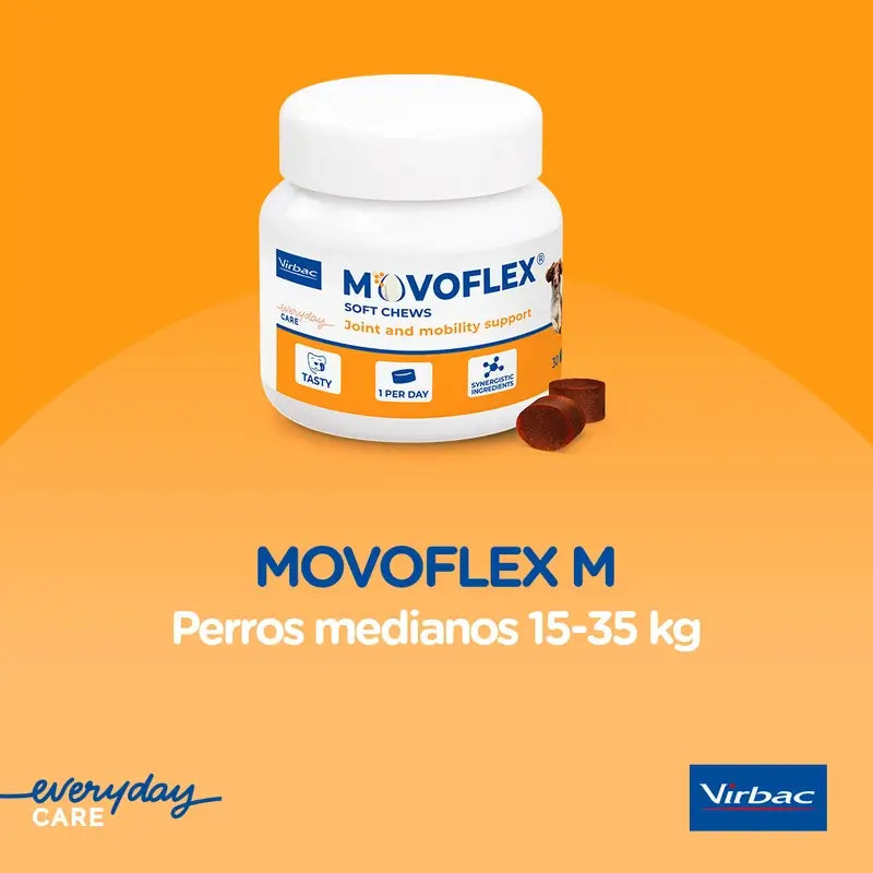 Movoflex Chondroprotecteur Chiens Moyens 15-35kg, 30 Comprimés