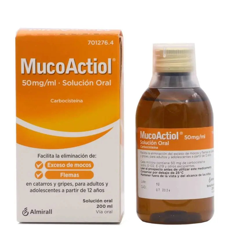 Mucoactiol 50 mg/ ml Solution orale 200 ml