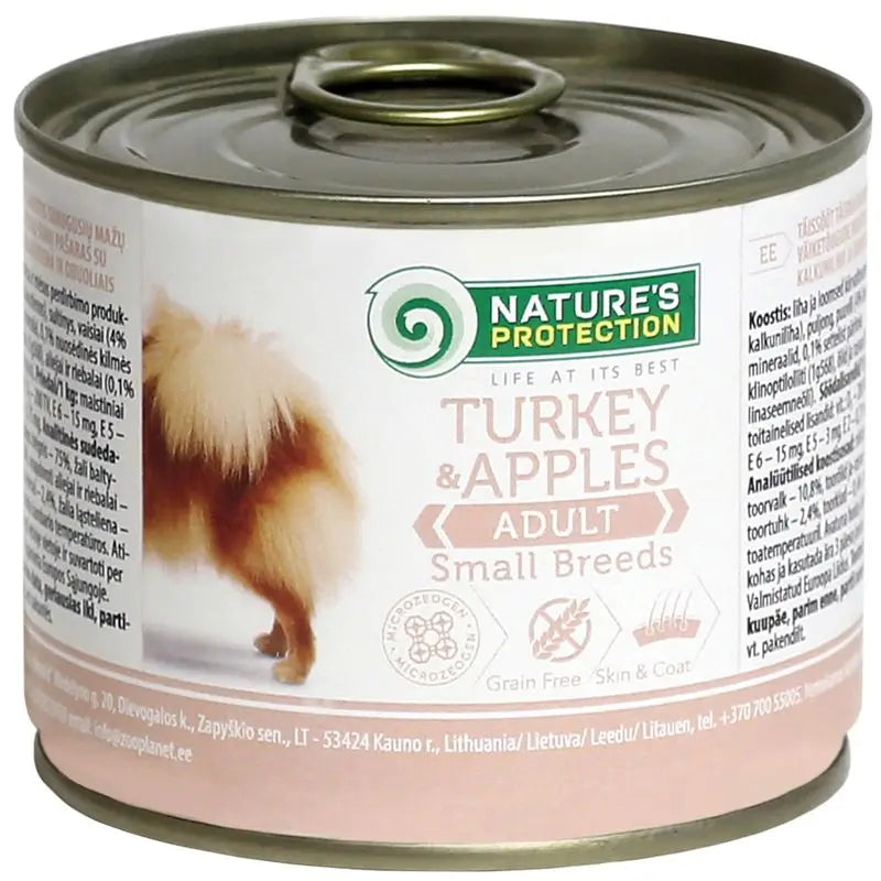 Natures Protection Pour Petits Chiens Adultes Dinde et Pomme, 6X200G