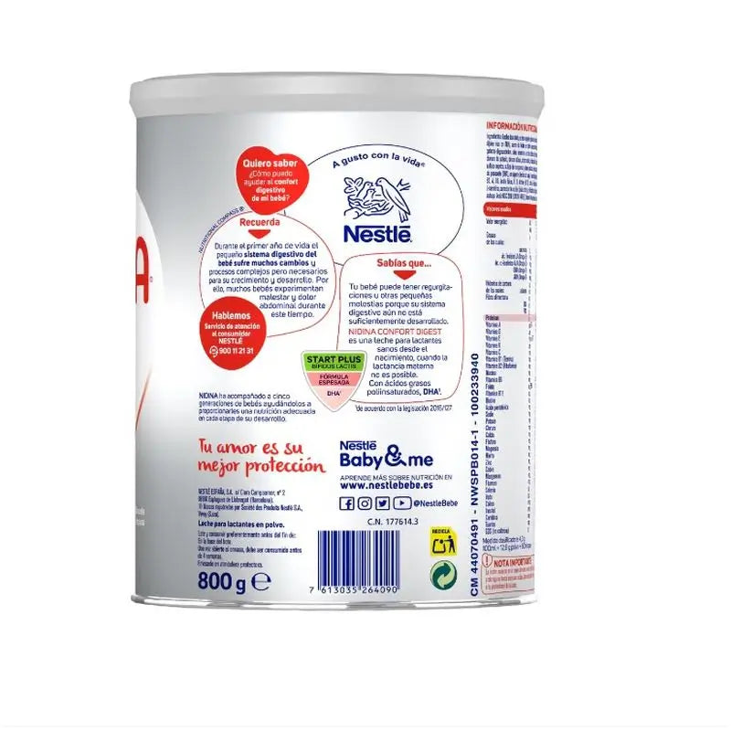 Nestlé Nidina Comfort Digest 1 lait en poudre 800 g