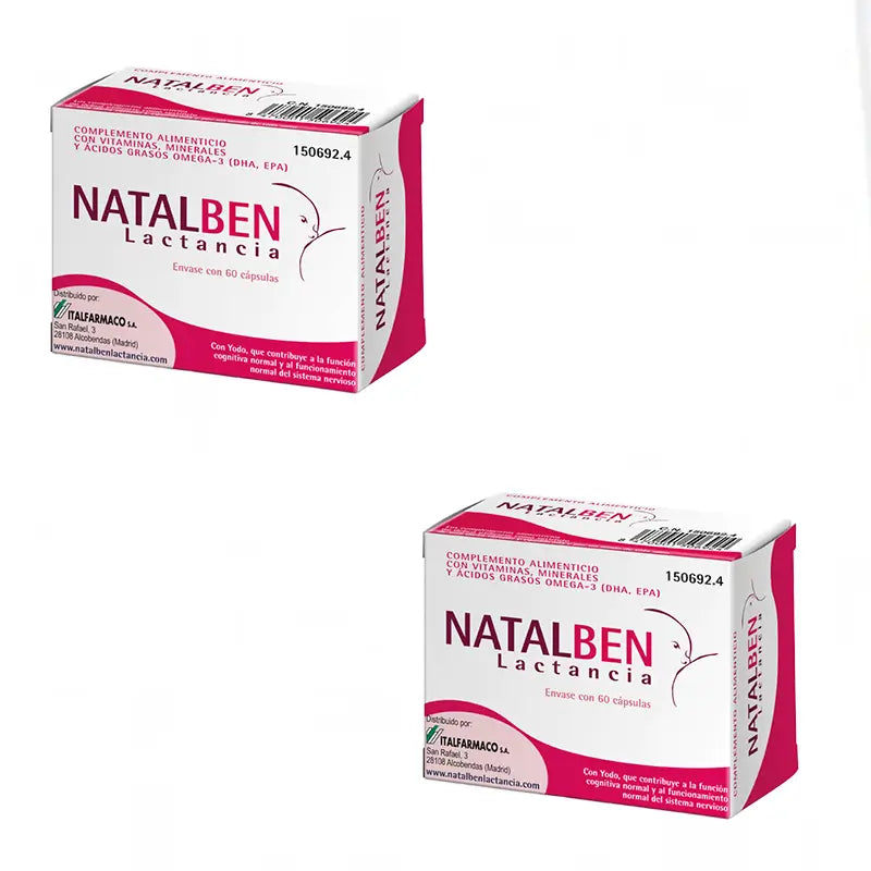 Natalben Pack Allaitement, 2x60 Capsules