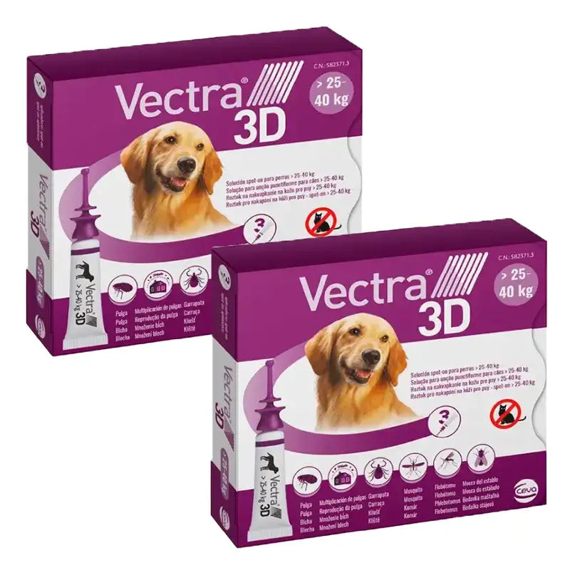 Vectra 3D Chien 25-40 kg, Pack 2 x 3 Pipettes