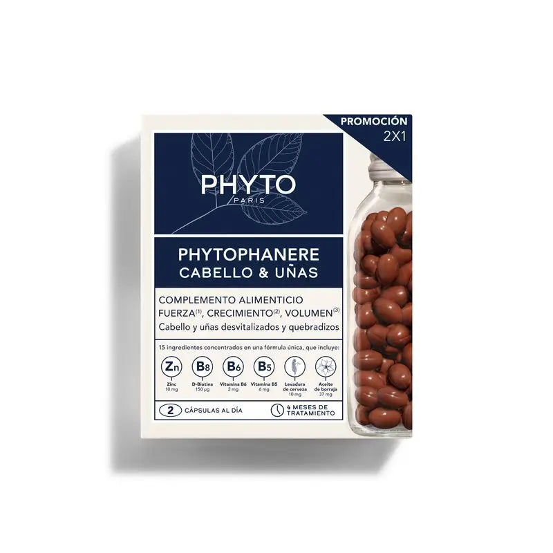 Phytophanere Traitement de la chute des cheveux et des ongles 2 x 120 gélules