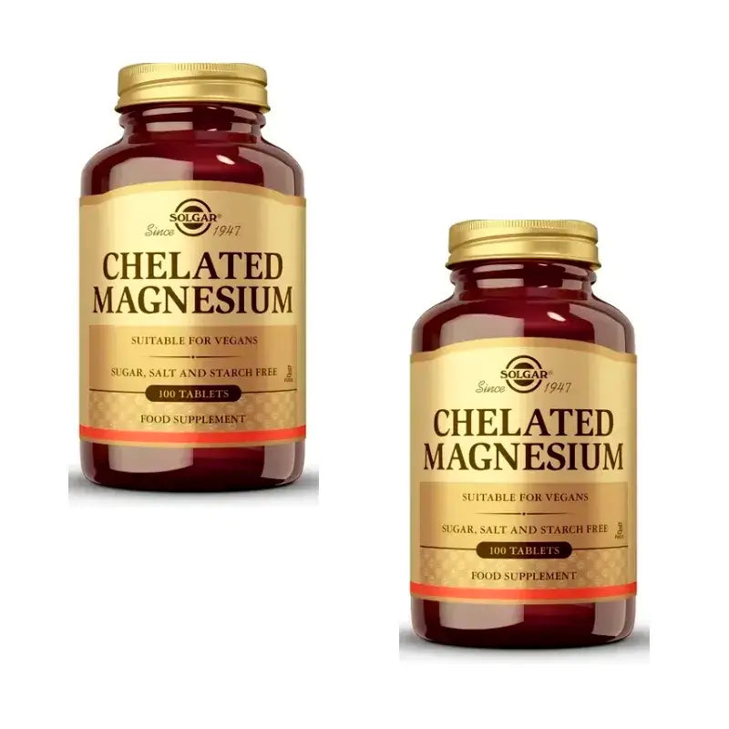 Solgar Chelated Magnesium Pack 2 x 100 Comprimés