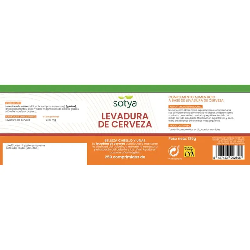 Sotya Levure de bière 500 mg, 250 comprimés