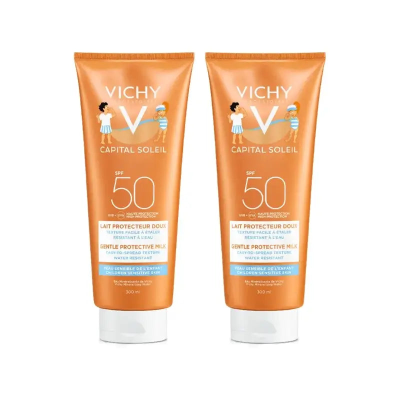 Vichy Capital Soleil Lait solaire pour enfants Spf 50+, 2X300 Ml