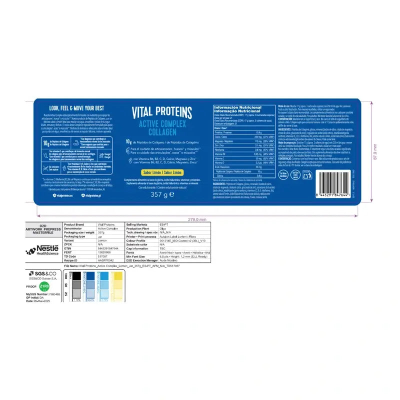 Vital Proteins Active Complex Collagen Lemon, 357 g