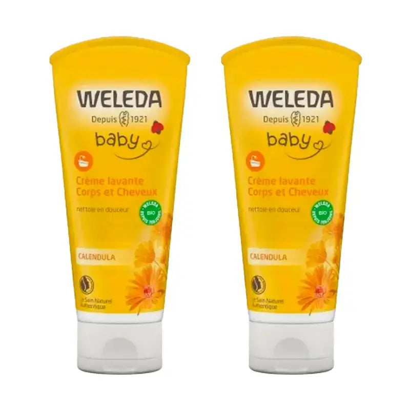 Weleda Baby Shampooing & Gel douche au Calendula, 2 x 200 ml