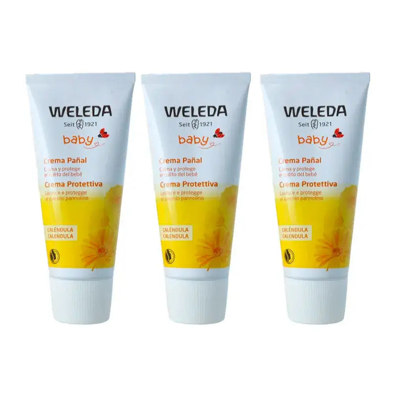 Weleda Baby Crème pour le change au Calendula, 3 x 75 ml