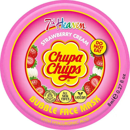 7 Heaven Bubble Chupa Chups Masque facial à bulles à la fraise et à la crème