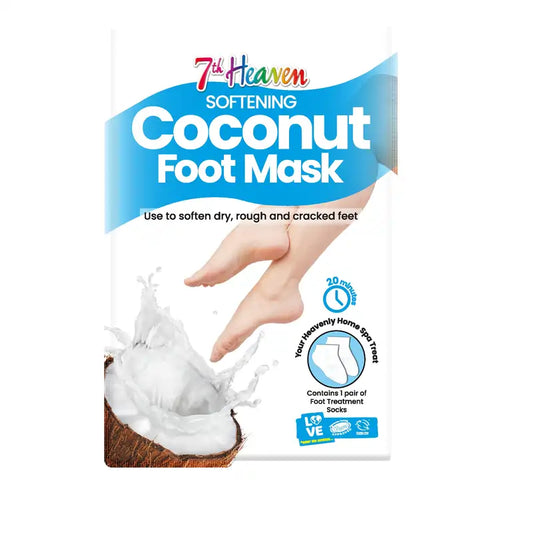 Masque adoucissant pour les pieds à la noix de coco 7 Heaven, 2 unités