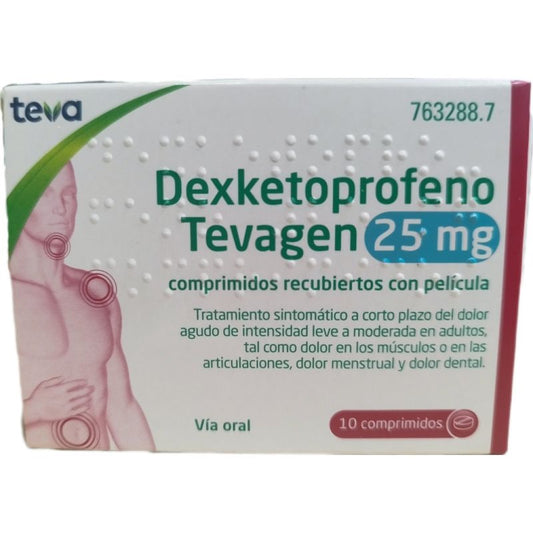 Tevagen Dexketoprofen 25 mg, 10 comprimés enrobés
