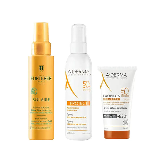 A-Derma Exomega Ctrl Cream Spf 50+ 150Ml Ad + Protect Sun Spray Spf50+ 200 Ml + Protective Sunscreen Fluid Kpf 50⁺ 100 Ml