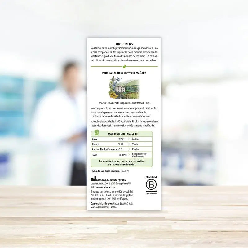 Aboca Aliviolas Fisiolax Sirop Constipation, 180 g