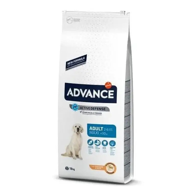 Advance Canine Adult Maxi Chicken Rice 18Kg, nourriture pour chiens