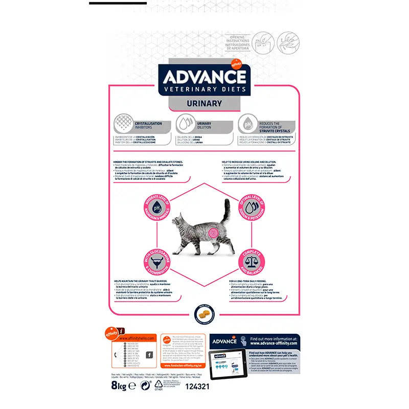 Advance Vet Feline Adult Urinary 8Kg, nourriture pour chat