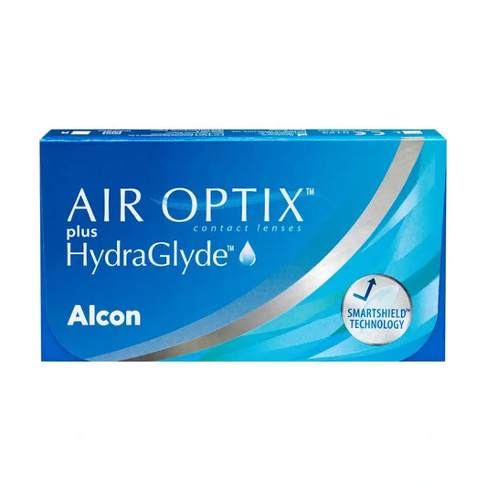 Air Optix Plus Hydraglade Lentilles de contact sphériques mensuelles, 3 unités