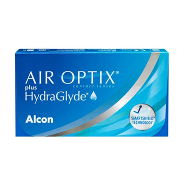 Air Optix Plus Hydraglade Lentilles de contact mensuelles sphériques, 6 unités