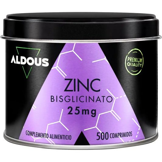 Aldous Bio Bisglycinate de Zinc 25 Mg, 500 comprimés
