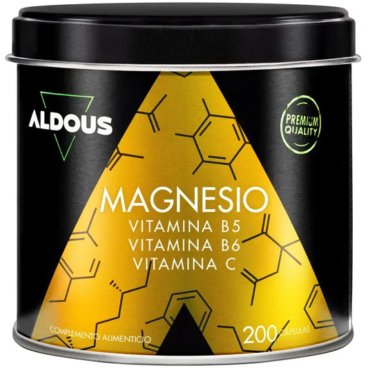 Aldous Labs Complément Alimentaire Magnésium Avec Vitamine C, B5 & B6 , 200 gélules
